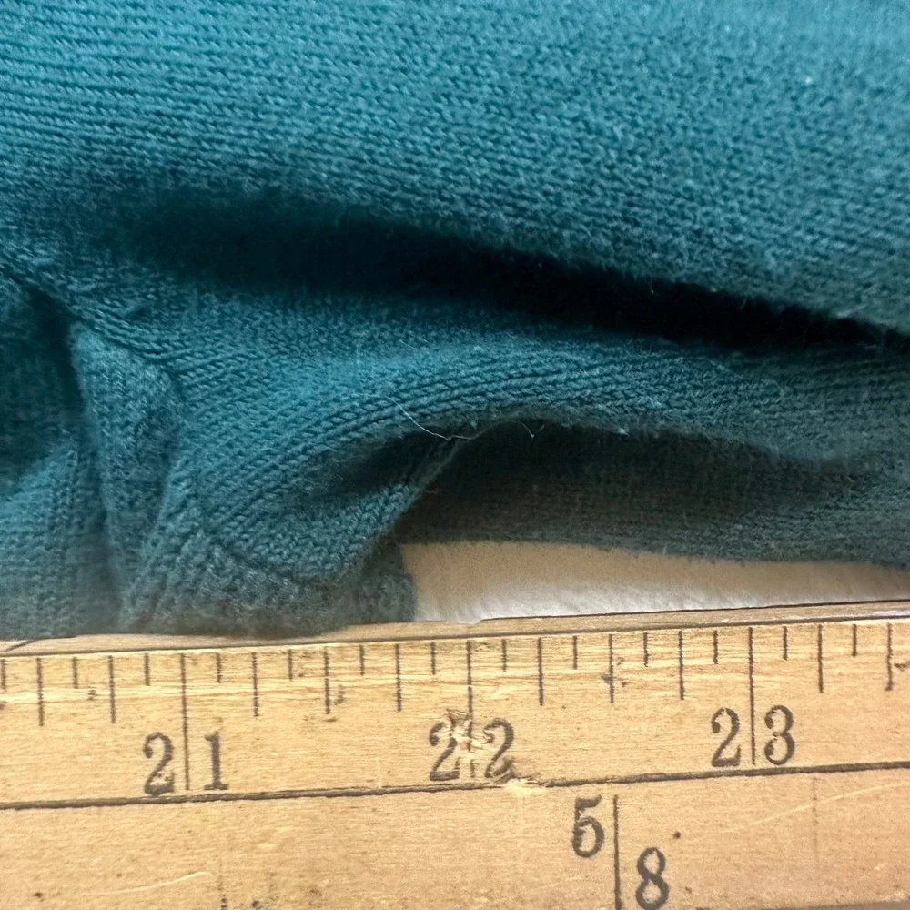 Duluth Trading Co Womens XL Forest Green V-Neck Tunic Sweater Cotton Blend
